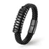 Lederarmband herren schwarz uniqal